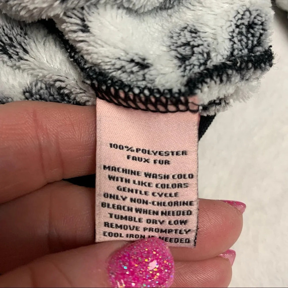 Juicy Couture fuzzy sweater size L black/gray/white - Picture 7 of 8